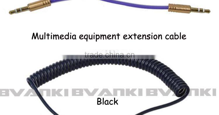 Spring Cable with UL approval Made in China new design coiled flexible spring cable Cheap price 3.5mm to 3.5mm jack audio cable