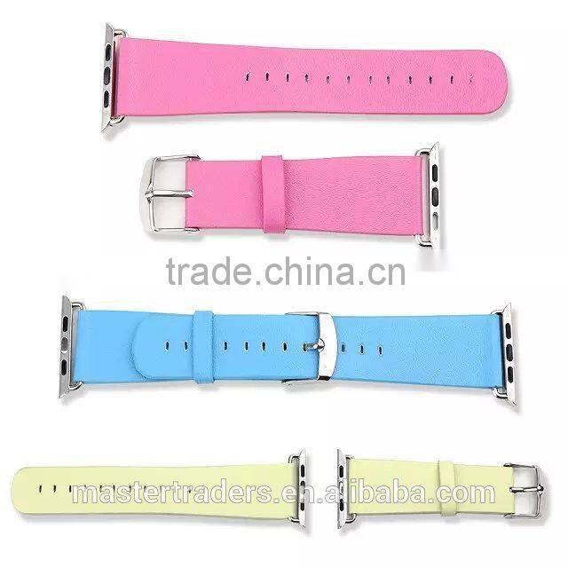 Cheap Colorful PU Leather Watch Band Wrist Strap For 42MM Apple Watch MT-3565