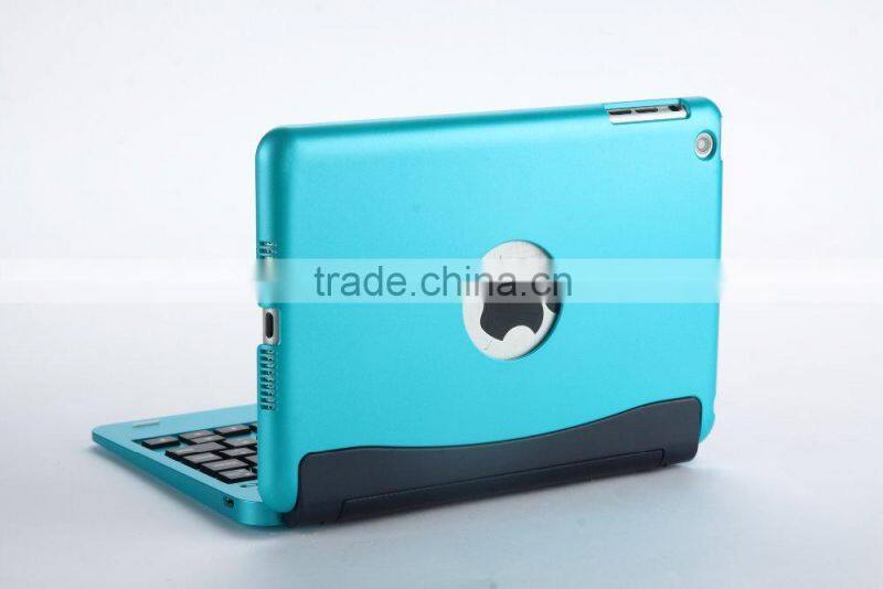Bluefinger Bluetooth 3.0keyboard case cover for iPad Mini with detacable cover,calmshell keyboard,