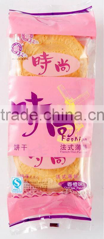 Chinese Uncle Pop snacks 150g french pancake(orange flavor))