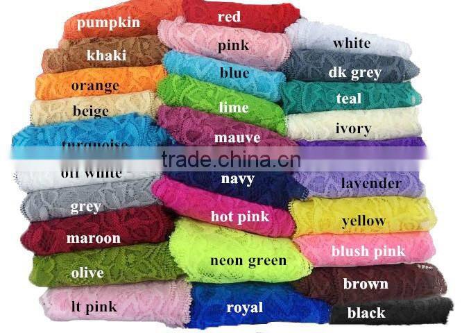 High quality1" width stretch lace elastic trim by yards IN STOCK,lace elastic wholesale baby headbands fold over elastic foe