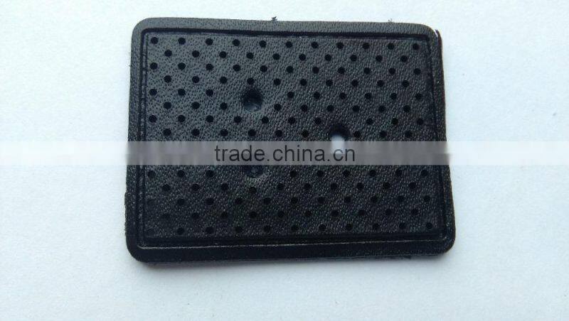 custom hollow out black denim leather patch