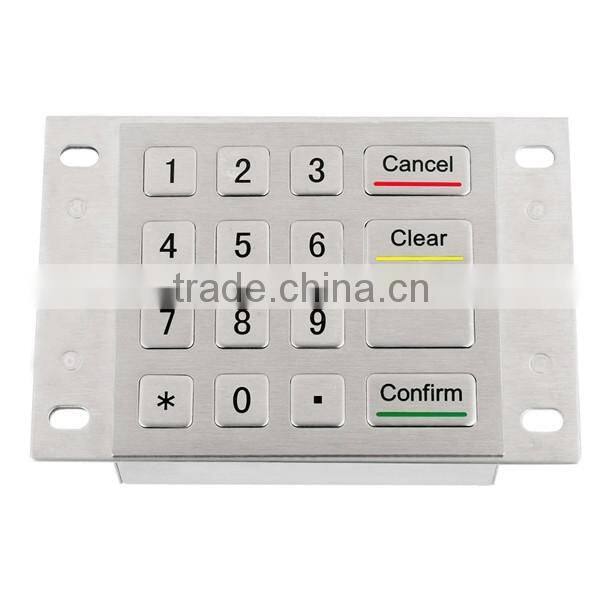 stainless steel USB connect easy install metal ATM keypad