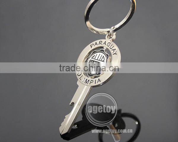 Paraguay Olimpia Souvenirs Key Shaped Spinning Metal Novelty Bottle Opener Keychain