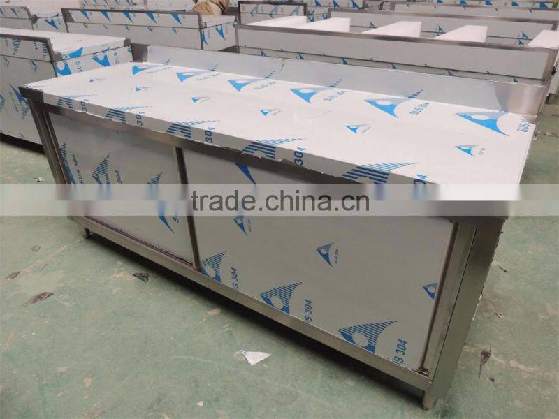 Commercial Stainless Steel Kitchen Cabinet With Sliding Doors And Backsplash BN-C01
