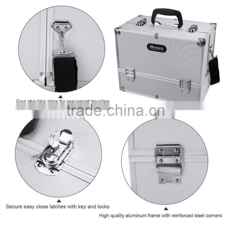 Homdox Home Cosmetic Organizer Case Jewelry Box Lockable Makeup Box OS004506