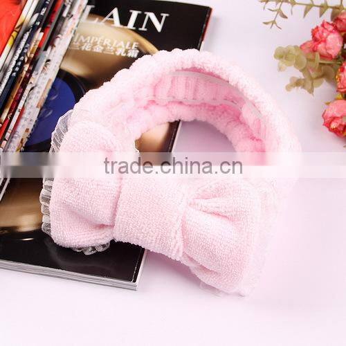 korea styleheadband mircofiber bowknot lace headband for female young girl