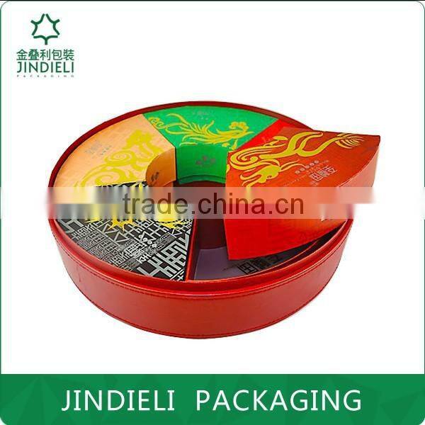 exquisite leather red round moon cake box