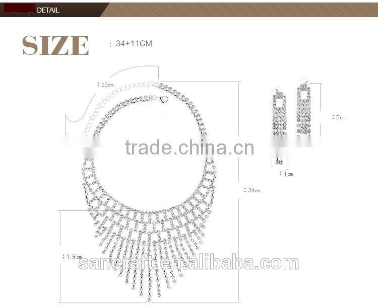beautiful customized crystal silver bridal jewelry set