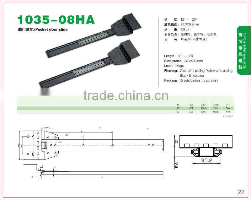 pocket door flipper door over the top slide 1035-08HA
