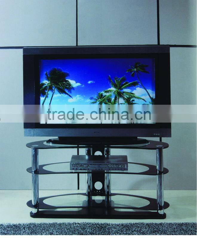 simple design black glass TV stand