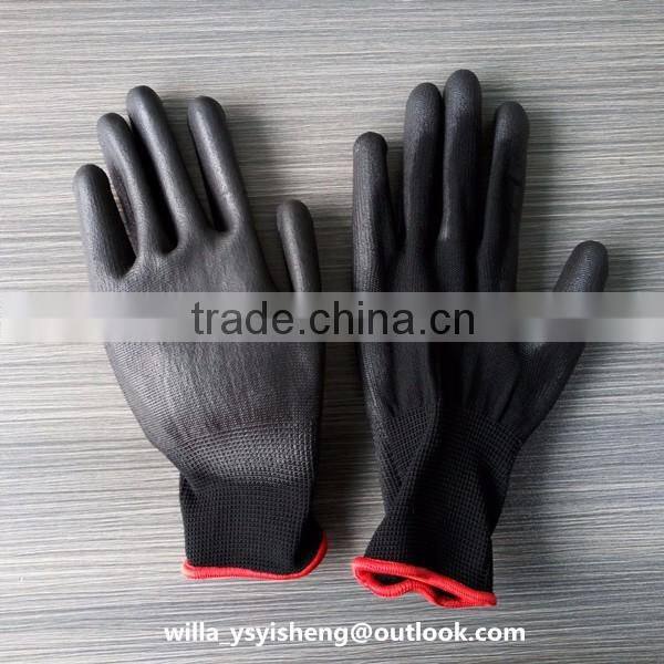 Wholesale gray pu coated nylon work glove from Linyi factory