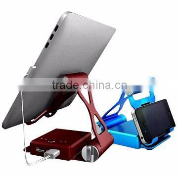Functional 8800mAh tablet/phone portable foldable power bank charger holder