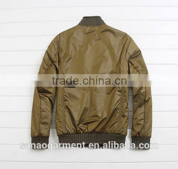 2015 casual men's knitted collar slim fit cotton-padded jacket