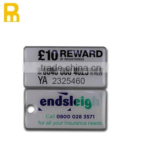 Hotel ID room number key chain with high quality metal printed customized logo