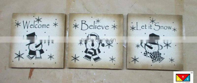 Hot sale wooden frame christmas ornaments drop shiping