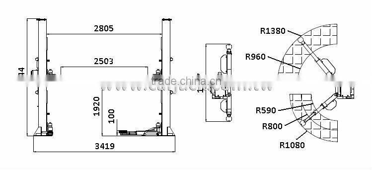 Baseplate 2 Post Vehicle Lifts