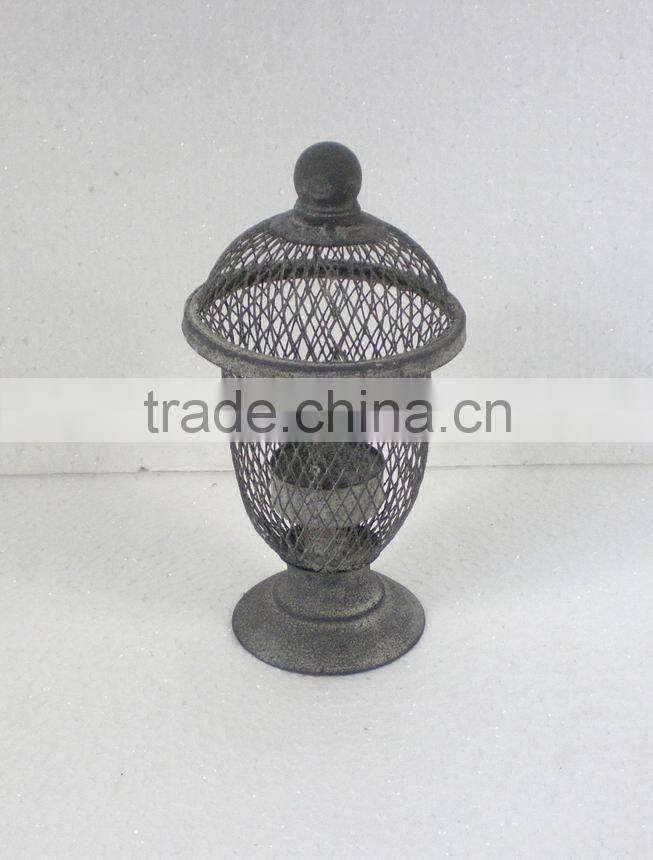 KS4210F- metal wire cage candle holder w/stand