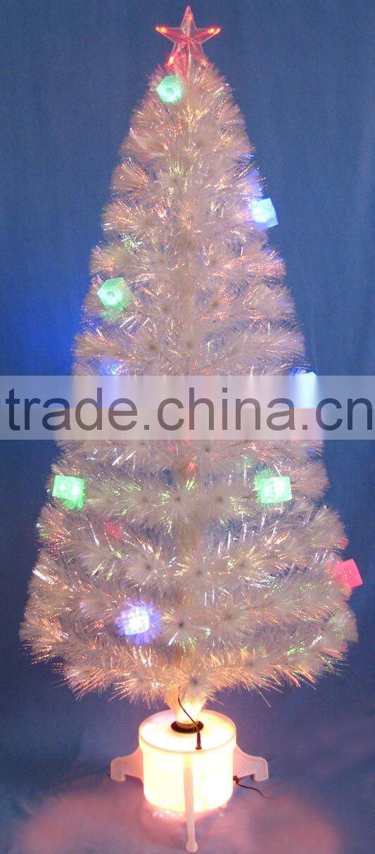 Fibre optic white christmas tree