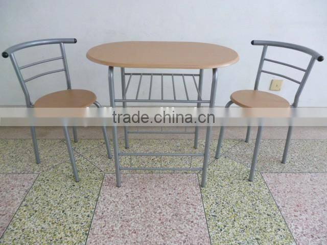 Dining room furniture breakfast MDF panel type metal dining table set couple table set