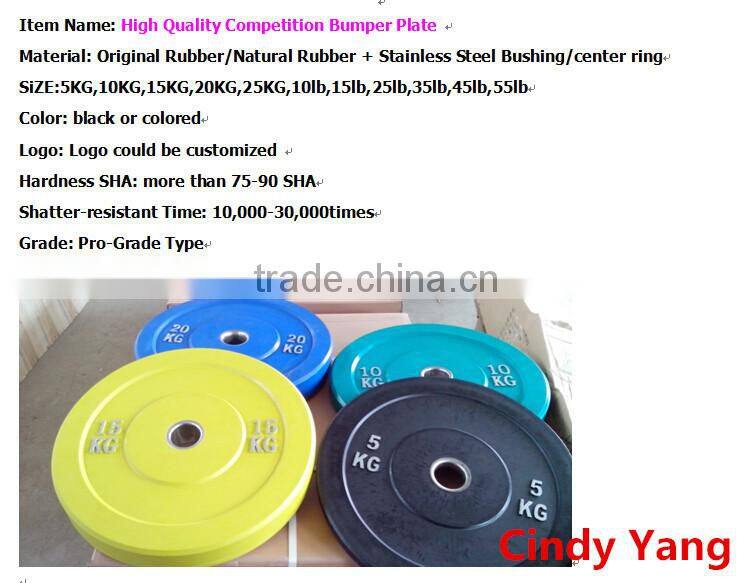 2015 hot Crossfit Olympic competition bumper plate for weight lifting