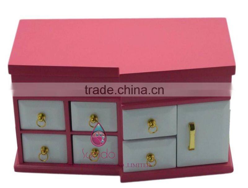 cute pink jewelry gift cabinet with mirror