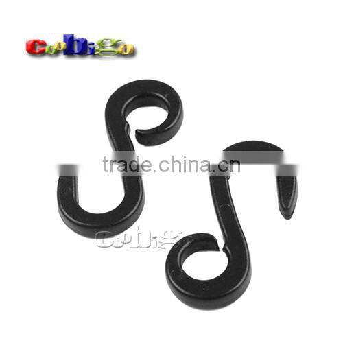 38*17mm Black Plastic Dual Hanger&Hook For Garment Textile Packaging Accessories #FLC233-B