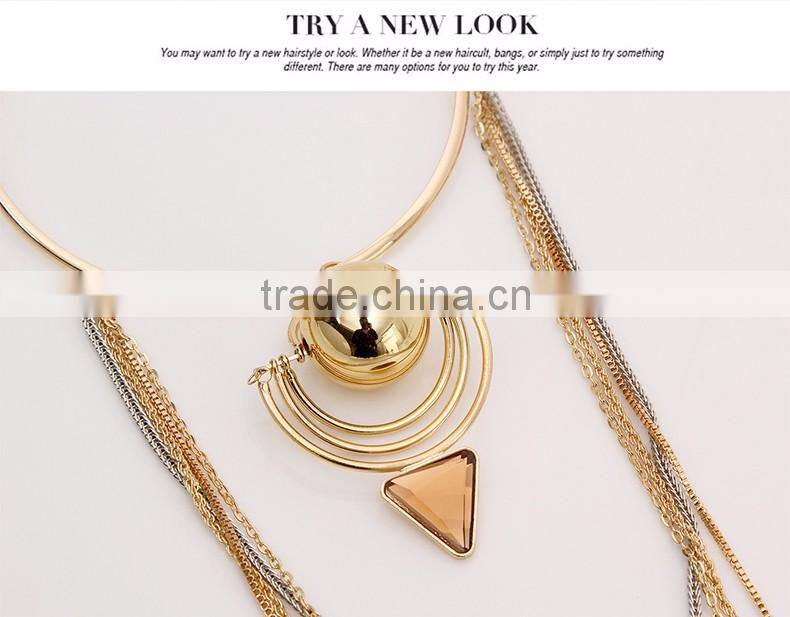 New Design Fashion Crystal Necklaces Women Luxury Statement Diamond Necklace Jewelry SKA8455