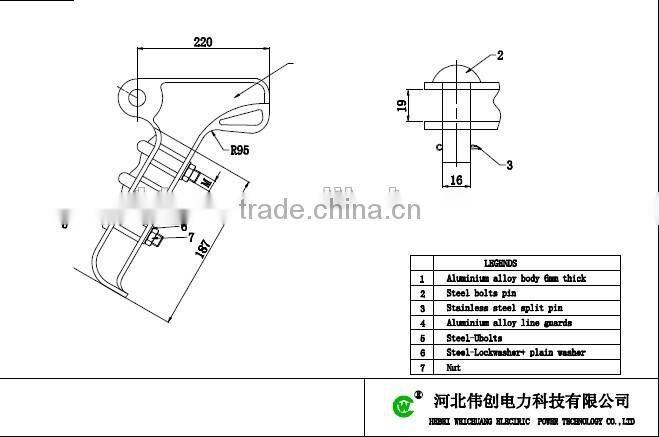 electronic cable aluminium alloy NLL strain clamp (bolt type)