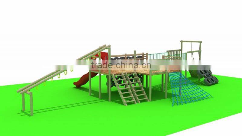 Rope Course 2016 Children Outdoor Wood Material Playground