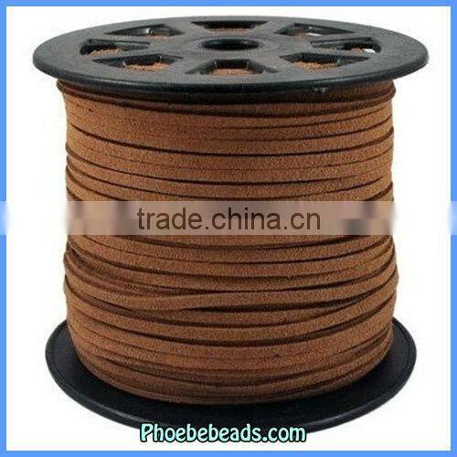Wholesale 2.7mm Faux Flat Suede Necklace Cords Brown Color SC-1055