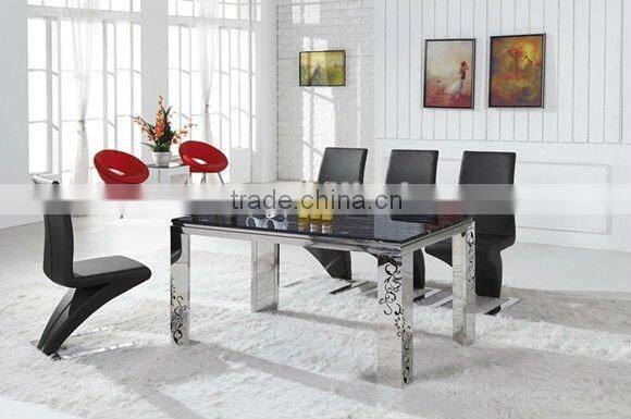 stainless steel dining table and chair sets