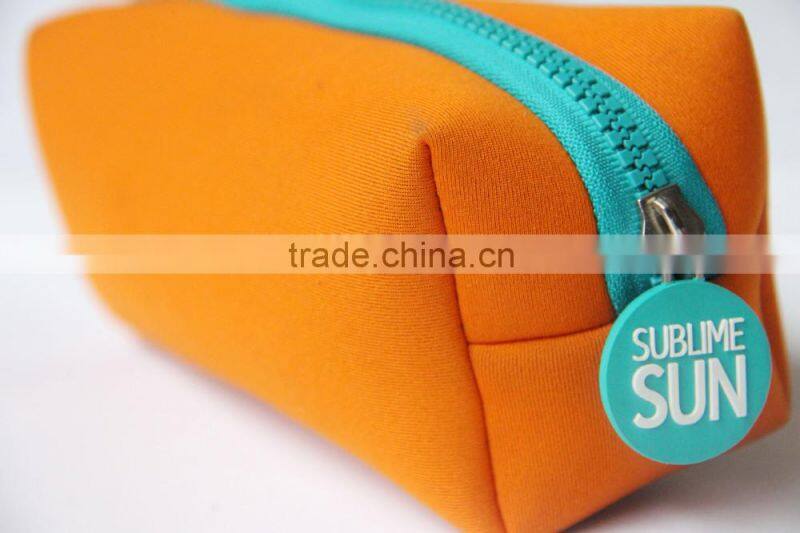 Square waterproof Neoprene pencil bag diy pencil bag/case