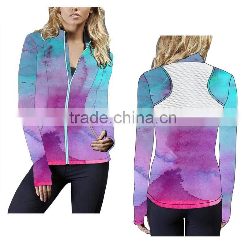 (Trade Assurance) wholesale custom breathable polyester lycra women sports jacket for gym