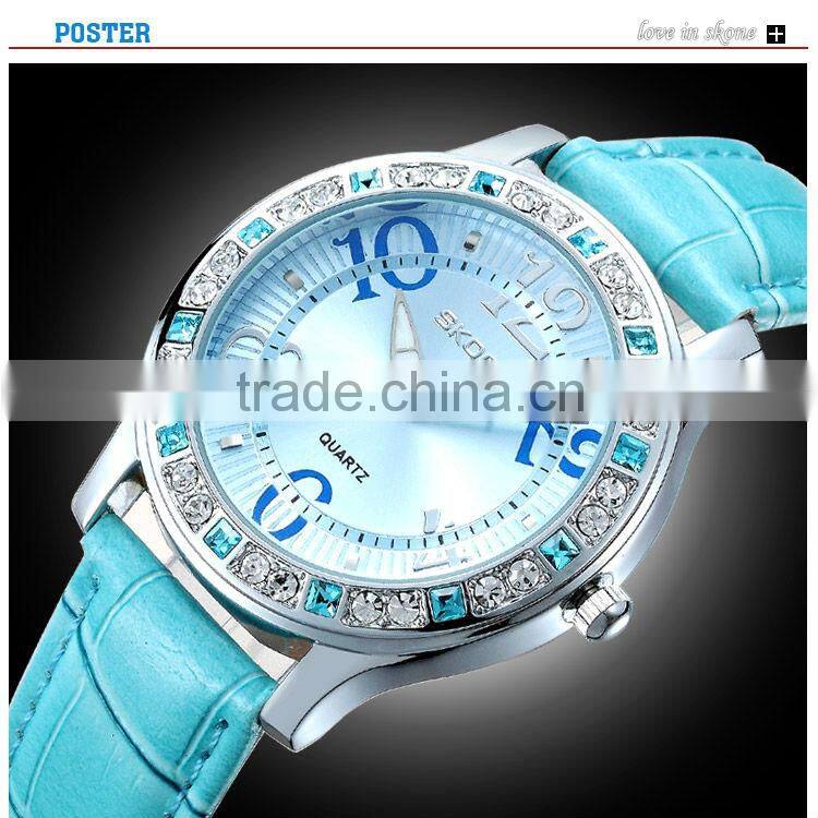 Colorful genuine leather women simple personalized watch
