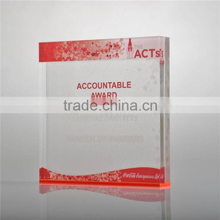 Plexiglass logo block, lucite block printing logo