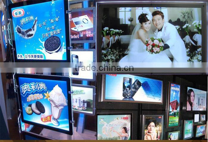 Slim Indoor Wall Hanging Backlit Crystal Advertising Light Box Window Display Real Estate Light Pockets
