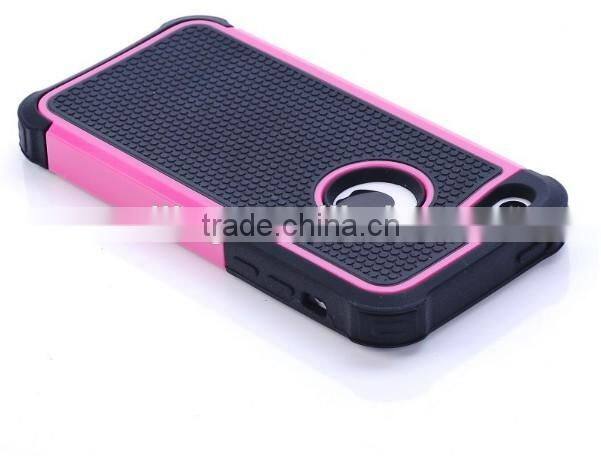 2014 Hot Design Soft Silicon Case With Hard Back Case For iPhone 5 5S