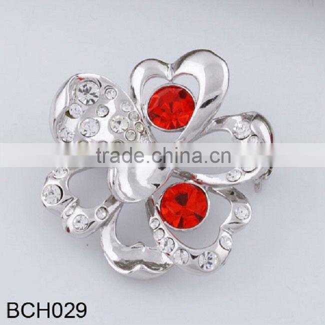 2012 Ningbo Bangjin Brooches In Bulk With Red Stone