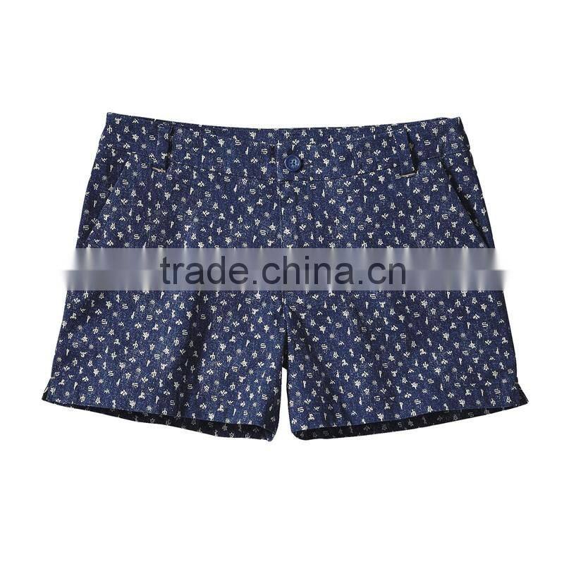 2016 Manufucture Custom Woman Shorts Chino-style Stretch All-wear Shorts With Soild Color