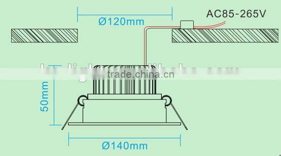 shenzhen factory 9W CE small power led down light, hotel/office circular led down light