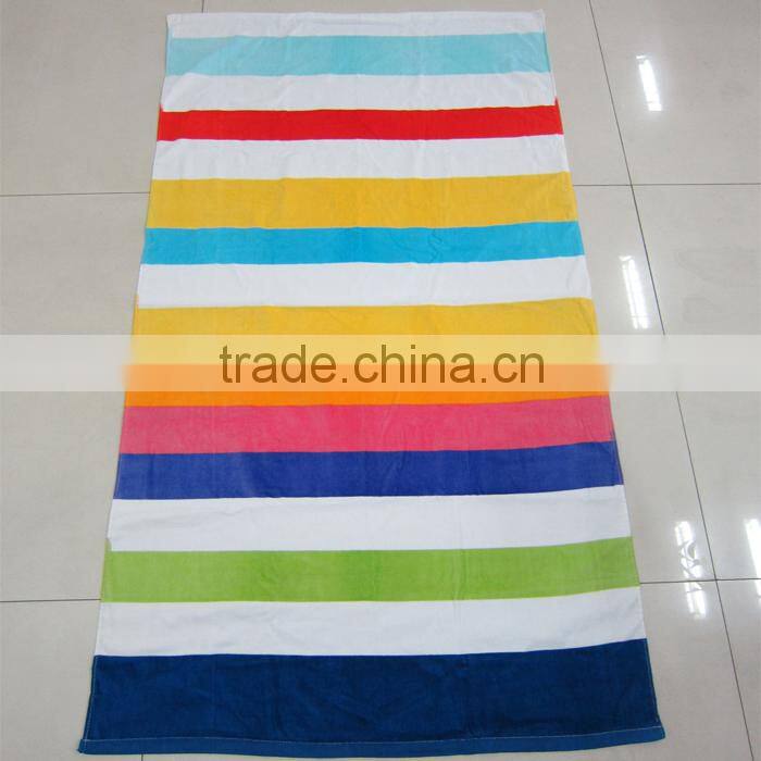 2015 HOT sell 100% cotton velvet printing letter printing Croatia beach towel english letter promotional towel