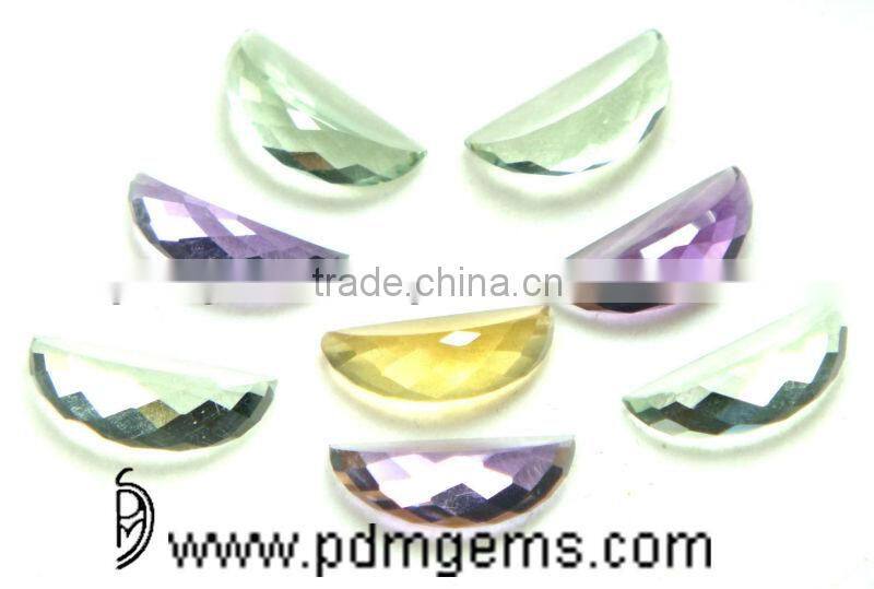 Multi Gemstones Watermelon Slice Cut Faceted Lot For Gold Bands From Manufacturer