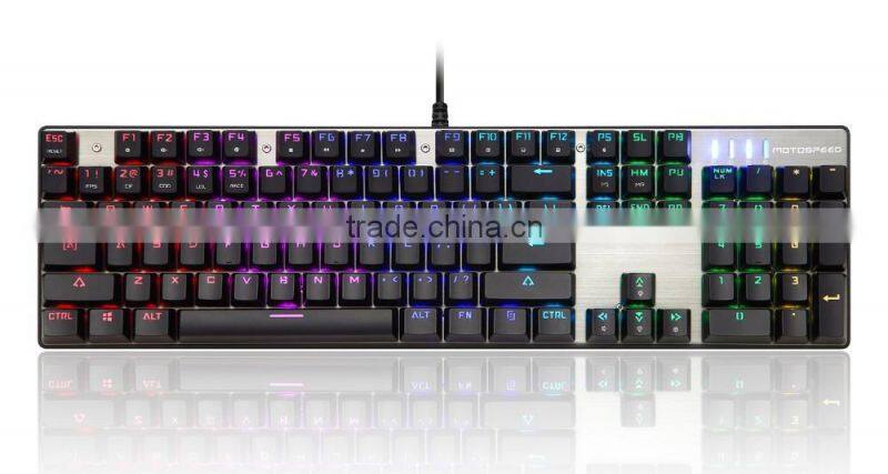 High quality suspension type RGB mechanical keyboard with aluminium alloy cover
