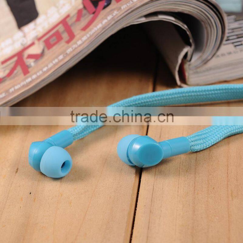 Deep bass metal cheap colorful waterproof shoelace earphone