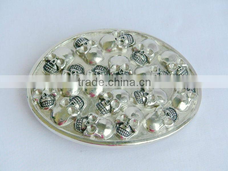 Metal Skeleton Head Bell Buckle