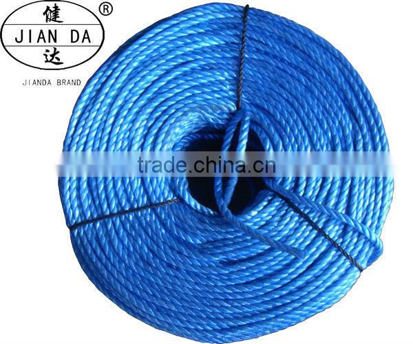 3 strand twisted pp split film rope