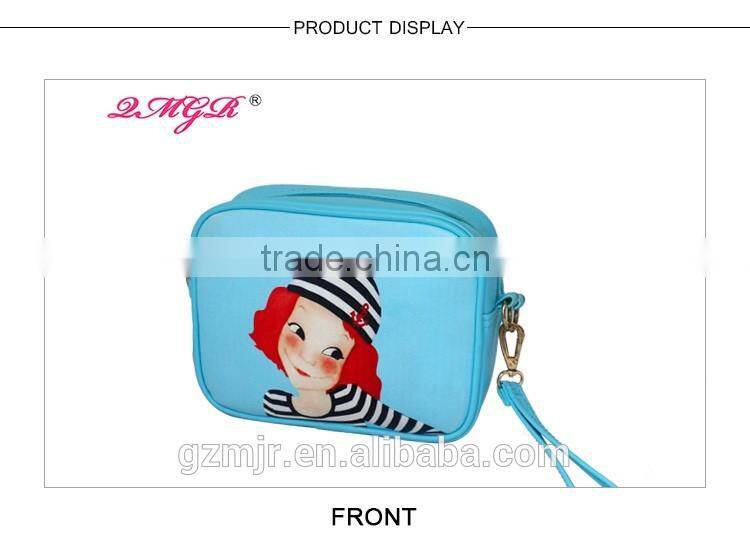 Fashion Cute Cartoon Girls PU cosmetic bags with zipper
