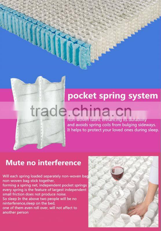 AL-1104 High class Double Pillow top mattress,fabric for lining mattress OEM/ODM 5-zone pocket spring mattress