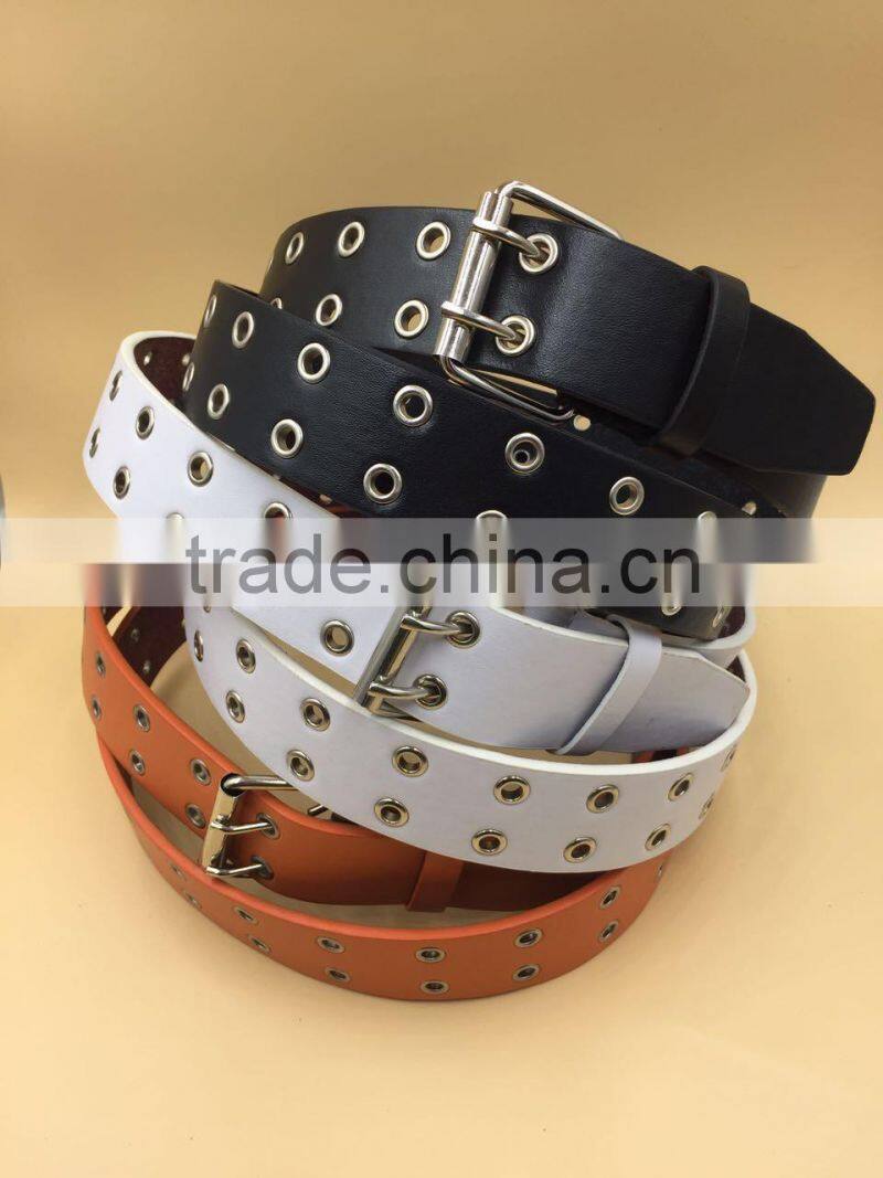 Factory hot sales metal belt with nickel eyelets and rivets for woman
